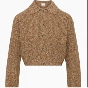 Aritzia Wilfred Nextdoor Sweater - Brown/White/Tan Marbled - Size M